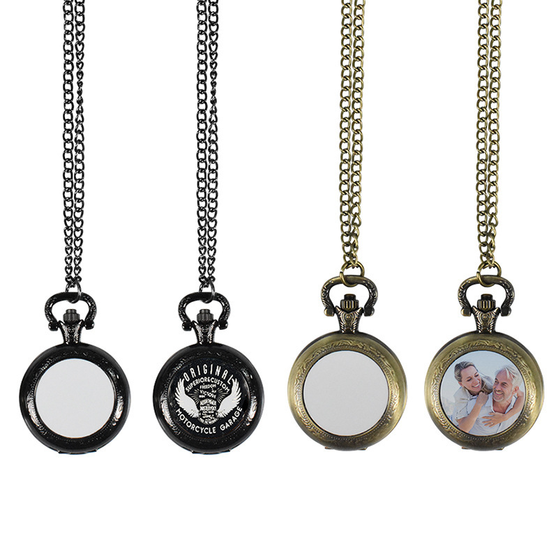 Vintage Fashion Jewelry Necklaces - قلادة ساعة جيب معدنية عتيقة مخصصة،