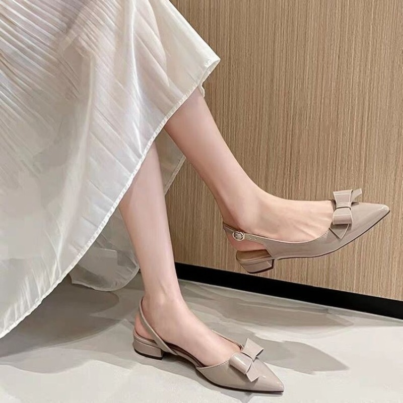 Vintage And Modern Fashion - صندل نسائي كلاسيكي فرنسي بمقدمة مدببة
