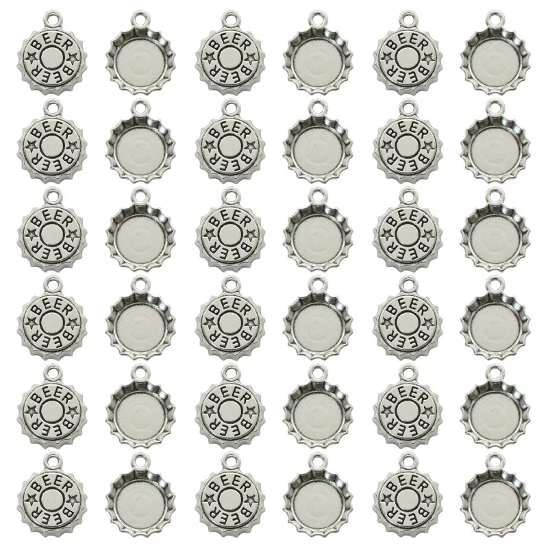 Vintage Fashion Jewelry Necklaces - سحر غطاء البيرة العتيقة المطلية بالفضة