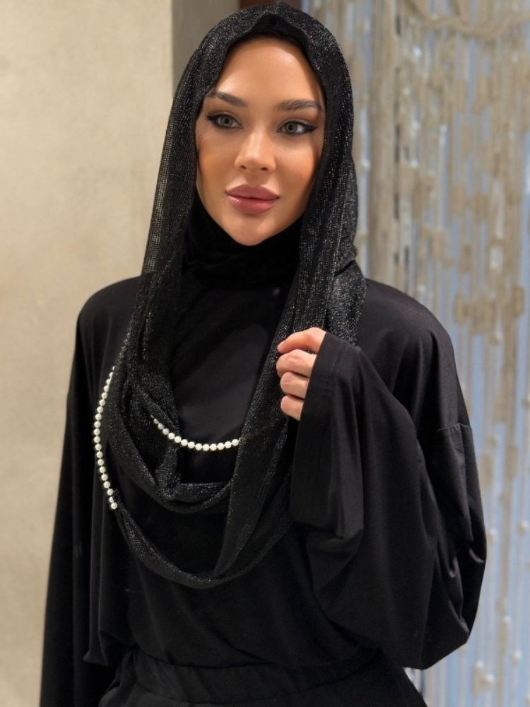 Vintage Fashion Hijab - حجاب دبي الجديد بحبل لؤلؤي، وشاح
