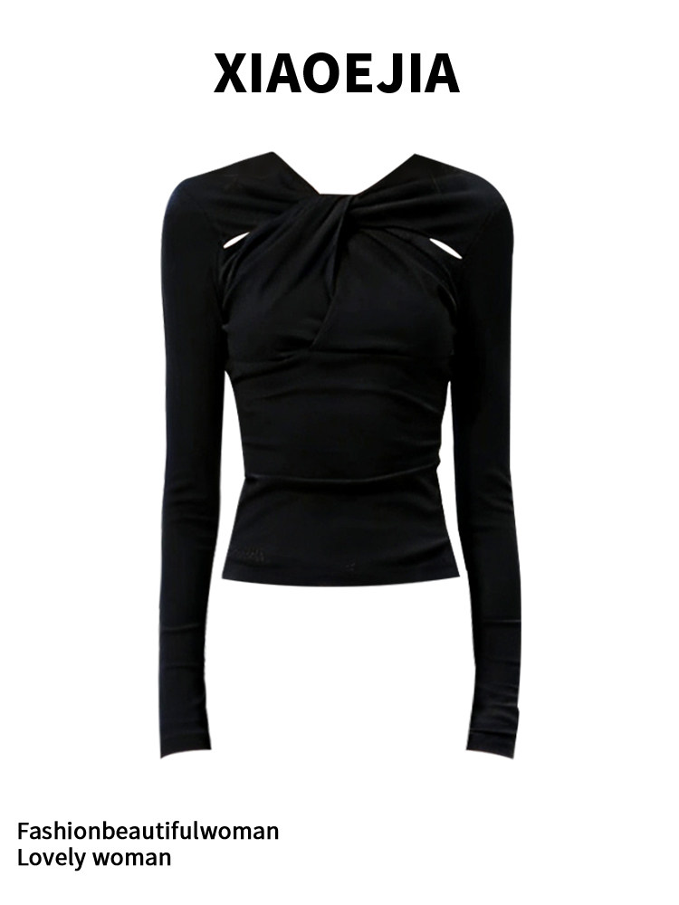 قميص نسائي أسود بتصميم قوطي، ت - مراجعة Turtleneck Knit 90S وسعره