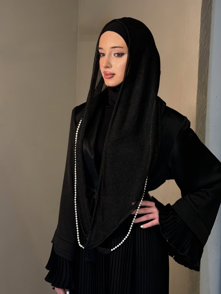 حجاب دبي الجديد بحبل لؤلؤي، وش - مراجعة Vintage Fashion Hijab وسعره