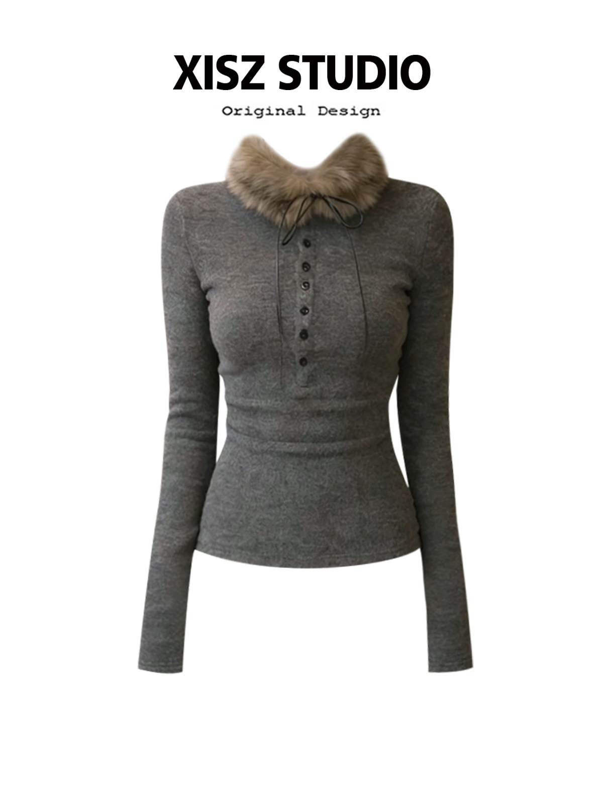 تي شيرت نسائي رمادي بتصميم قوط - مراجعة Turtleneck Knit 90S وسعره
