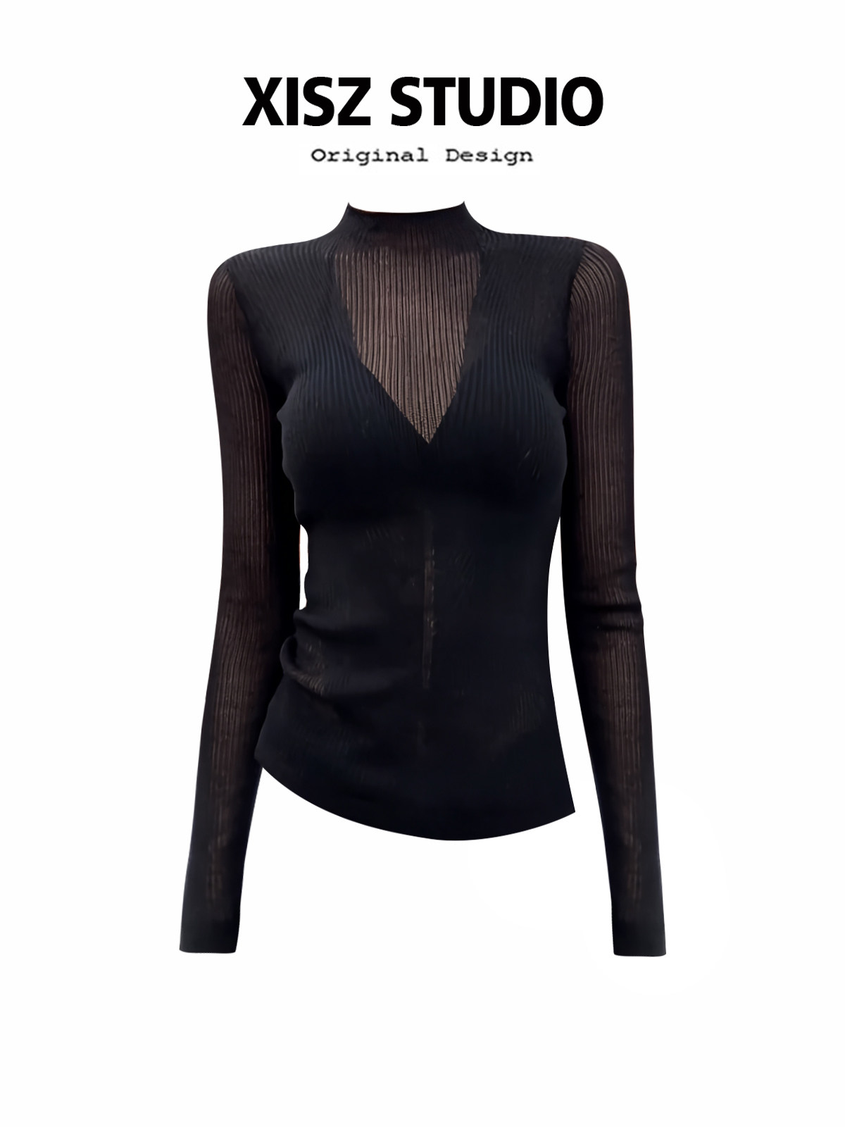 تي شيرت نسائي أسود بتصميم قوطي - مراجعة Turtleneck Knit 90S وسعره